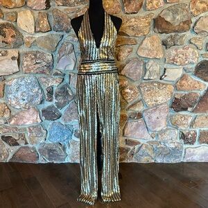 Vintage Sequin Halter Jumpsuit!